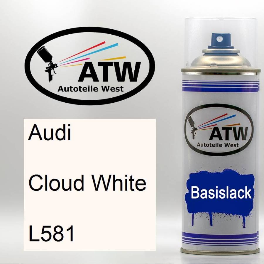 Audi, Cloud White, L581: 400ml Sprühdose, von ATW Autoteile West.